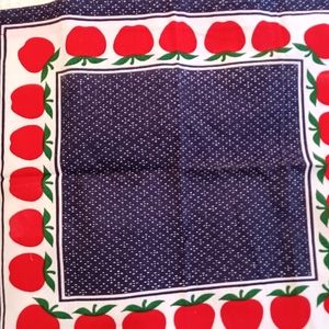 Vintage cotton apple print  cloth napkins + matching valances